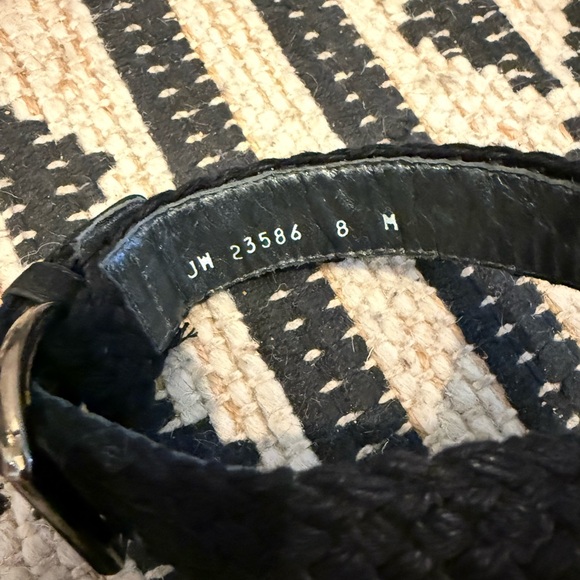 Black and Tan Woven Wedge Sandals - Picture 5 of 8